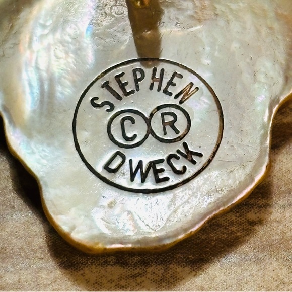 Stephen Dweck Vintage Single Clip-On Earring Orange Tone Gold Plated - Picture 3 of 6